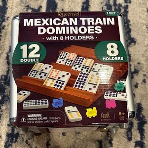 Mexican Train Dominoes Set with Holders - Multicolor
